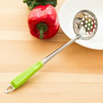 Multi-Functionele Keuken Spoelbak Zeef Roestvrij Stalen Filter Lepel Mesh Skimmer Lepel Zeef Keuken Gereedschap groen Colander