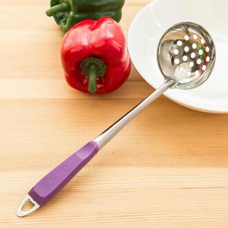 Multi-Functionele Keuken Spoelbak Zeef Roestvrij Stalen Filter Lepel Mesh Skimmer Lepel Zeef Keuken Gereedschap paars Colander
