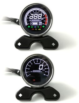 Multi-Functionele Meters Instrumenten Motorfiets Digitale Kilometerteller Toerenteller Brandstof Niveau Snelheid Meter Indicator Led Ronde 12000Rpm