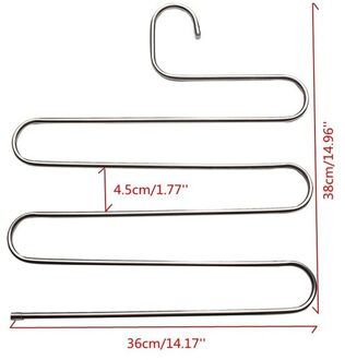 Multi-Functionele S-Type Broek Rek Roestvrij Staal Multi-layer Broek Rek Traceless Volwassen Broek Hanger