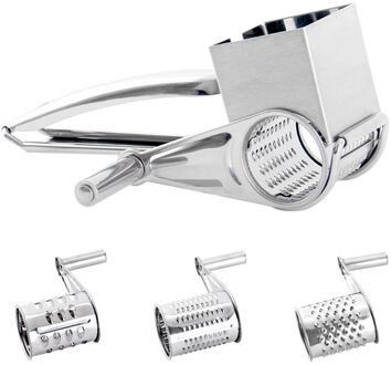 Multi-Gebruik Roterende Kaasrasp Roestvrij Staal Kaas Chocolade Rasp Met 3 Verschillende Drums Kaas Boter Rasp Snijmachine