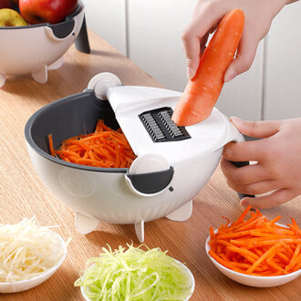 Multi Handmatige Snijmachine Draaien Groente Cutter Met Afvoer Mand Multifunctionele Keuken Veggie Shredder Rasp Snijmachine Gratis Dunschiller