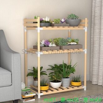 Multi-Lagen Houten Opslag Rack Plank Balkon Plant Bloem Display Rack Vloer Planken Plant Stand Bloem Ingemaakte Stand L63xW31xH73cm