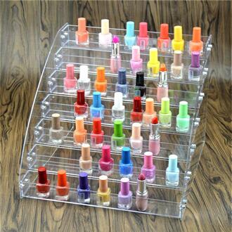 Multi-Lagen Transparante Lippenstift Nagellak Houder Display Stand Clear Acryl Draagbare Make-Up Organizer Rack 7 layers