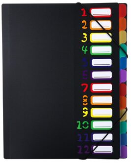 Multi Layer A4 Map Data Boek Pp Student Test Papier Opslag Map Muziek Score Classificatie Map Opbergtas Boek 1stk zwart