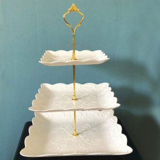 Multi Layer Cake Rack, Drie Layer Gedroogd Fruit Plaat, Afternoon Tea Snack Lade, cake Tafel Plank Stijl