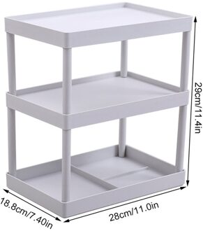 Multi-layer Cosmetica Magazijnstelling Kantoor Plank Bureau Organizer Stationaire Container Diversen Stand 3/2 Laag grijs three layers