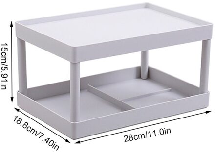 Multi-layer Cosmetica Magazijnstelling Kantoor Plank Bureau Organizer Stationaire Container Diversen Stand 3/2 Laag grijs two layers