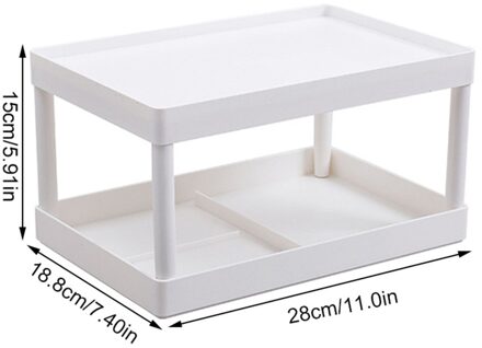 Multi-layer Cosmetica Magazijnstelling Kantoor Plank Bureau Organizer Stationaire Container Diversen Stand 3/2 Laag wit two layers