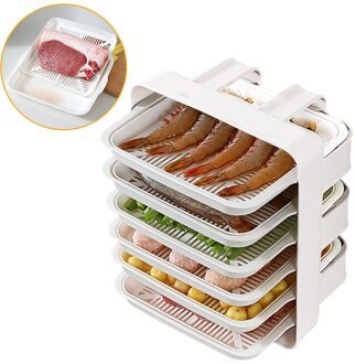 Multi-layer Gerechten Lade Huishouden Keuken Wall Mount Draagbare Rechthoekige Bijgerecht Artefact Plastic Pot Fruitschaal wit B