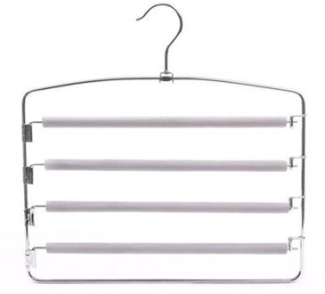 Multi-layer Metalen Broeken Slack Hangers Schuim Gevulde Swing Arm Broek Hangers Kledingkast Voor Broek Sjaal Opknoping Transparant