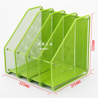 Multi-layer metalen office desktop bestand rack data sorteren map student organizer houder voor A4 document kantoorbenodigdheden 4 layers groen