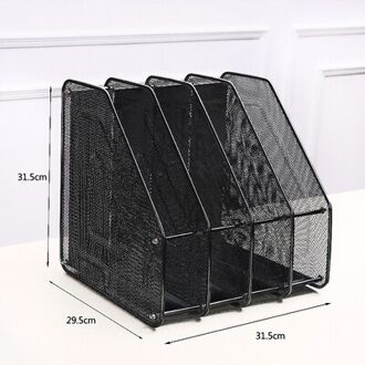 Multi-layer metalen office desktop bestand rack data sorteren map student organizer houder voor A4 document kantoorbenodigdheden 4 layers zwart