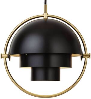 Multi-Lite hanglamp small, brass base, zwart semi matt
