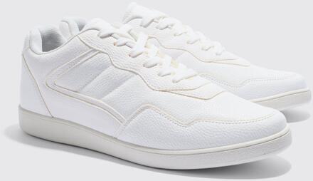 Multi Panel Chunky Sole Sneakers In White, White - 43