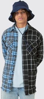 Multi Patchwork Flannel Shirt, Black - XL