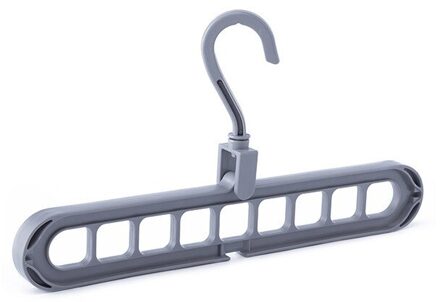 Multi-Poort Ondersteuning Cirkel Kleerhanger Droogrek Multifunctionele Plastic Sjaal Kleerhangers Hangers Opslag Rekken licht grijs