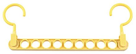 Multi-Poort Plastic Kleding Ondersteuning Droogrek 9 Layer Hanger Holder Stand Multifunctionele Draaien Ruimtebesparende Opslag Organizer40 geel