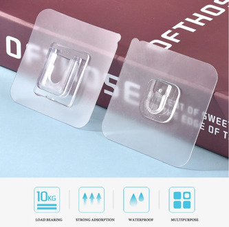 Multi-purpose double-sided adhesive wall hook Waterproof and oil-proof self-adhesive hook Reusable seamless hook buckle hook