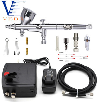 Multi-Purpose Dual Action Airbrush with Black Mini Air Compressor Kit Cake Spray Gun Portable Air Brush Set For Tattoo Nail Tool
