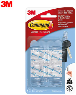 Multi-Purpose Hooks 3M 17006CLR 17006 CLR Home Garden Storage Organization Key hook Command transparent Clear