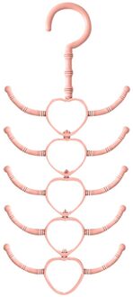 Multi Purpose Plastic Kleerhanger En Tie Sjaal Rek Riem Opbergrek S Vormige Haken Keuken Opknoping # EW Roze