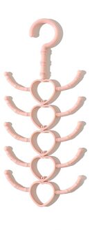 Multi-purpose Rack Haak Draaibaar 10-Klauw Hanger Saving Ruimte Kledingkast Haak Voor Tie Sjaals Sjaal kapstok Hangers roze