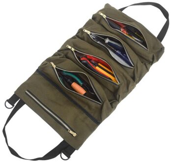 Multi-Purpose Tool Oprollen Canvas Opbergtas Wrench Roll Pouch Opknoping Tool Rits Carrier Tote Organizer Auto opbergtas 4