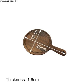Multi-Size Houten Ronde Lade Barbecue Westerse Steak Plaat Massief Houten Pizza Plaat-Brandende Kleur Dessert Diner Plaat servies 1