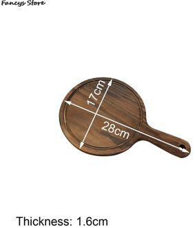 Multi-Size Houten Ronde Lade Barbecue Westerse Steak Plaat Massief Houten Pizza Plaat-Brandende Kleur Dessert Diner Plaat servies 2