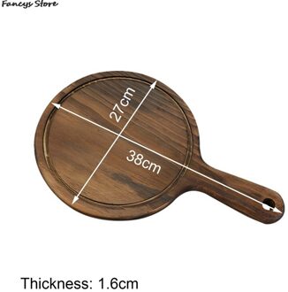 Multi-Size Houten Ronde Lade Barbecue Westerse Steak Plaat Massief Houten Pizza Plaat-Brandende Kleur Dessert Diner Plaat servies 6