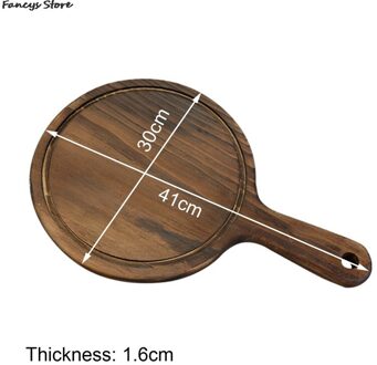 Multi-Size Houten Ronde Lade Barbecue Westerse Steak Plaat Massief Houten Pizza Plaat-Brandende Kleur Dessert Diner Plaat servies 7