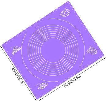 Multi-Size Siliconen Bakken Mat Met Schaal Vel Extra Grote Bakken Mat Voor Rolling Pizza Deeg Non-stick maker Houder Gebak paars
