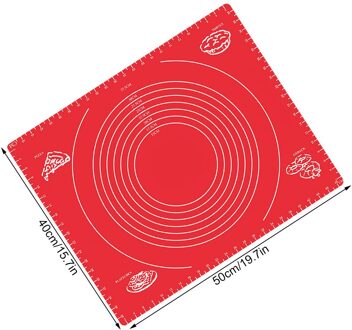 Multi-Size Siliconen Bakken Mat Met Schaal Vel Extra Grote Bakken Mat Voor Rolling Pizza Deeg Non-stick maker Houder Gebak rood