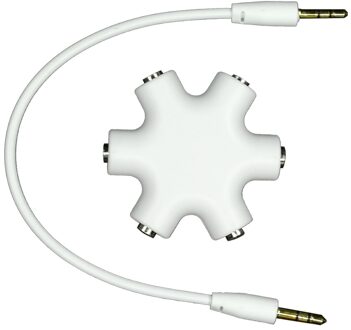 Multi Splitter Stereo Hub-6 Poort/5 Manier-Wit-Hub & Kabel