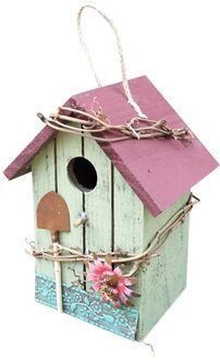 Multi-Stijl Outdoor Tuin Yard Opknoping Vogel House Nesting Diy Houten Vogel Huis Nest Handgemaakte Milieuvriendelijke Vogelnest Kooi