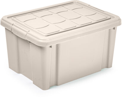 Multi Storage Opslagbox met deksel - beige - 16 liter - 40 x 30 x 21 cm - kunststof