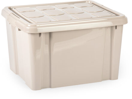 Multi Storage Opslagbox met deksel - beige - 25 liter - L41 x B34 x H24 cm - kunststof