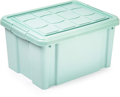 Multi Storage Opslagbox met deksel - mintgroen - 16 liter - 40 x 30 x 21 cm - kunststof
