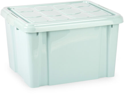 Multi Storage Opslagbox met deksel - mintgroen - 25 liter - 42 x 25 x 30 cm - kunststof
