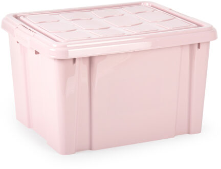 Multi Storage Opslagbox met deksel - roze - 25 liter - 42 x 25 x 30 cm - kunststof