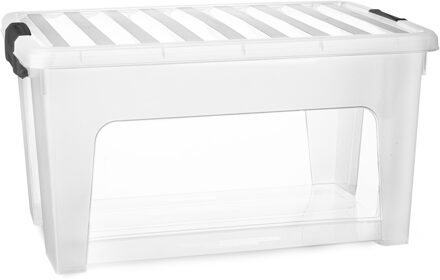 Multi Storage Opslagbox met deksel - transparant - 36 liter - 52 x 27 x 36 cm - kunststof