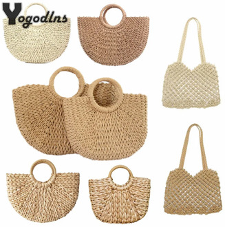 Multi-styles Straw Bags Handmade Summer Woven Beach Ladies Shoulder Bag Bohemia Bali Travel Female Holiday Handbags