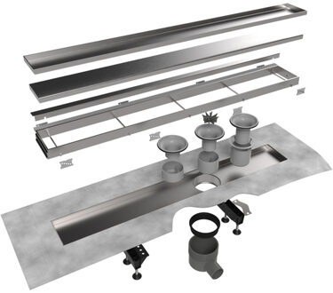 Multi TAF afvoergoot enkele plaat 50cm met Zero design rooster RVS EDMTAF500 zilver