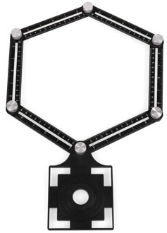Multi Template 6 Folding Rulers Measuring Tool Angle Ruler with Drill Guide Glass Tiles Woodworking Gauges