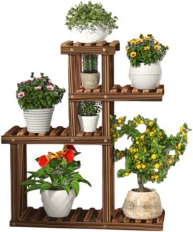 Multi-Tiers Bloem Plant Houder Stand Rack Houten Plant Stand Balkon Tuin Bloem Plant Stand Bonsai Display Plank #