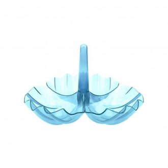 Multi Tiers Plastic Plaat Fruit Bowls Decoratieve Party Desserts Noten Houder Blauw