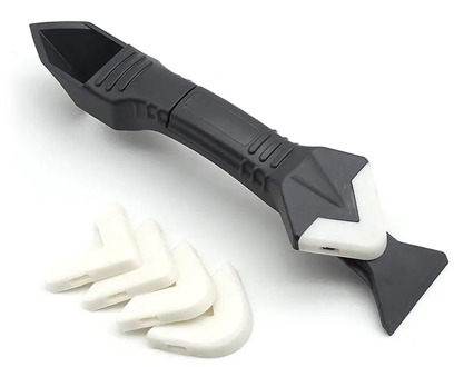 Multi-tool Sealant Finishing Cleaning Kit with 5 replace Rubber head Silicone Beauty seam scraper Tile Floor Cleaner Glue Shovel