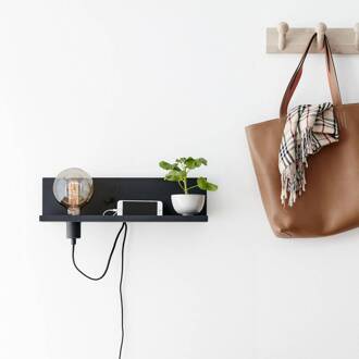 Multi wandlamp, zwart, strijkijzer, USB-oplaadaansluiting