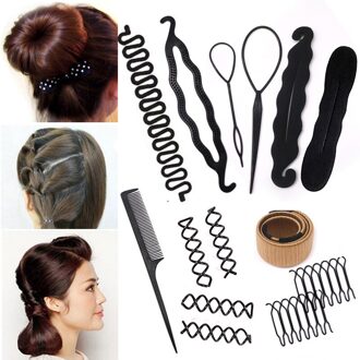 Multic Stijl Diy Haar Styling Tools Donut Haar Maker Braider Haaraccessoires Voor Vrouwen Meisjes Twist Hairclips Schijf Pull Haarspelden stijl 1